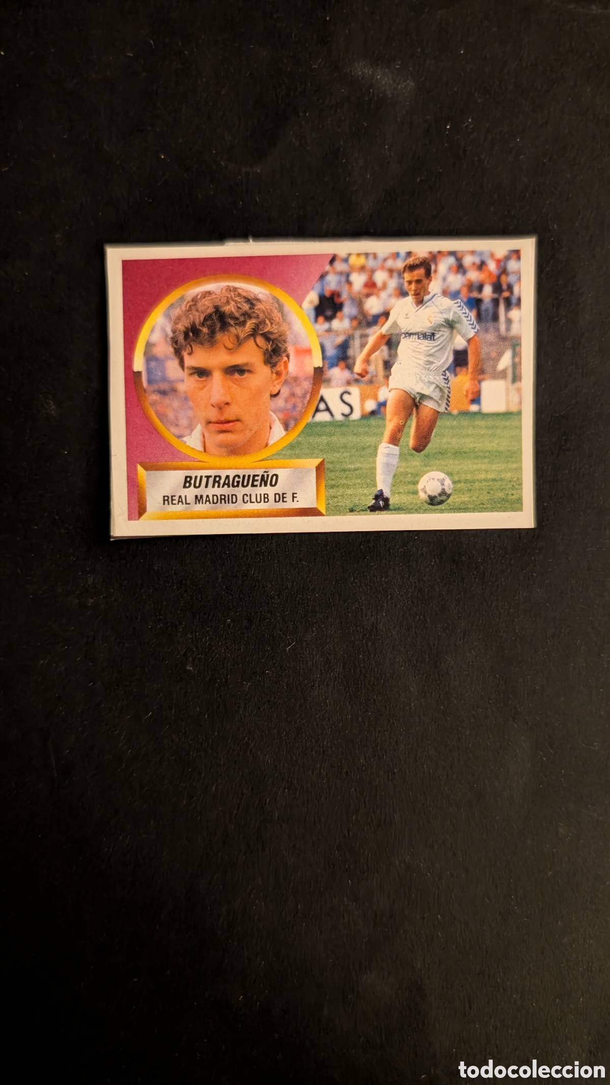 Fu&szlig;ball-Sticker: BUTRAGUE&Ntilde;O REAL MADRID LIGA ESTE 1988/89 88 89 RECORTADO RECUPERADO