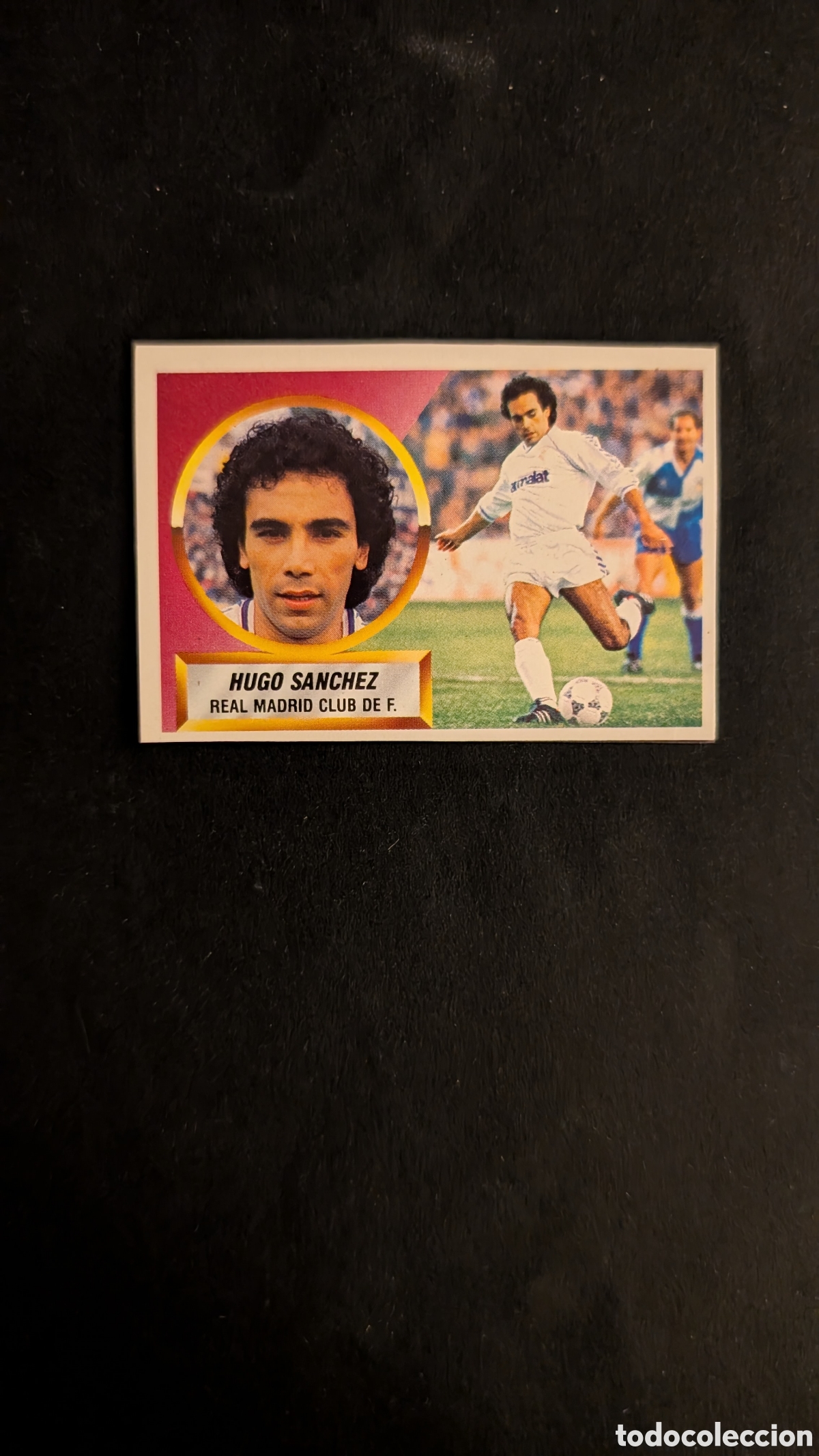 Fu&szlig;ball-Sticker: HUGO SANCHEZ REAL MADRID LIGA ESTE 1988/89 88 89 RECORTADO RECUPERADO