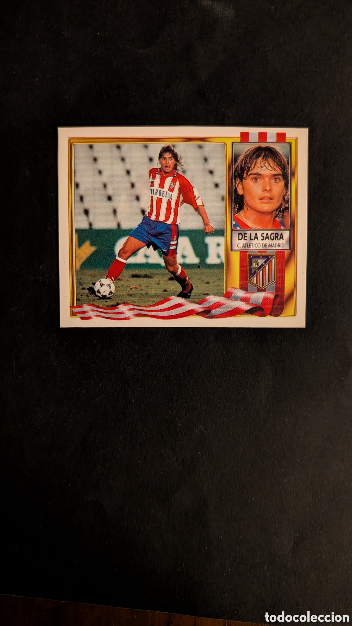 Fu&szlig;ball-Sticker: DE LA SAGRA ATLETICO MADRID COLOCA LIGA ESTE 1995/96 95 96 RECORTADO
