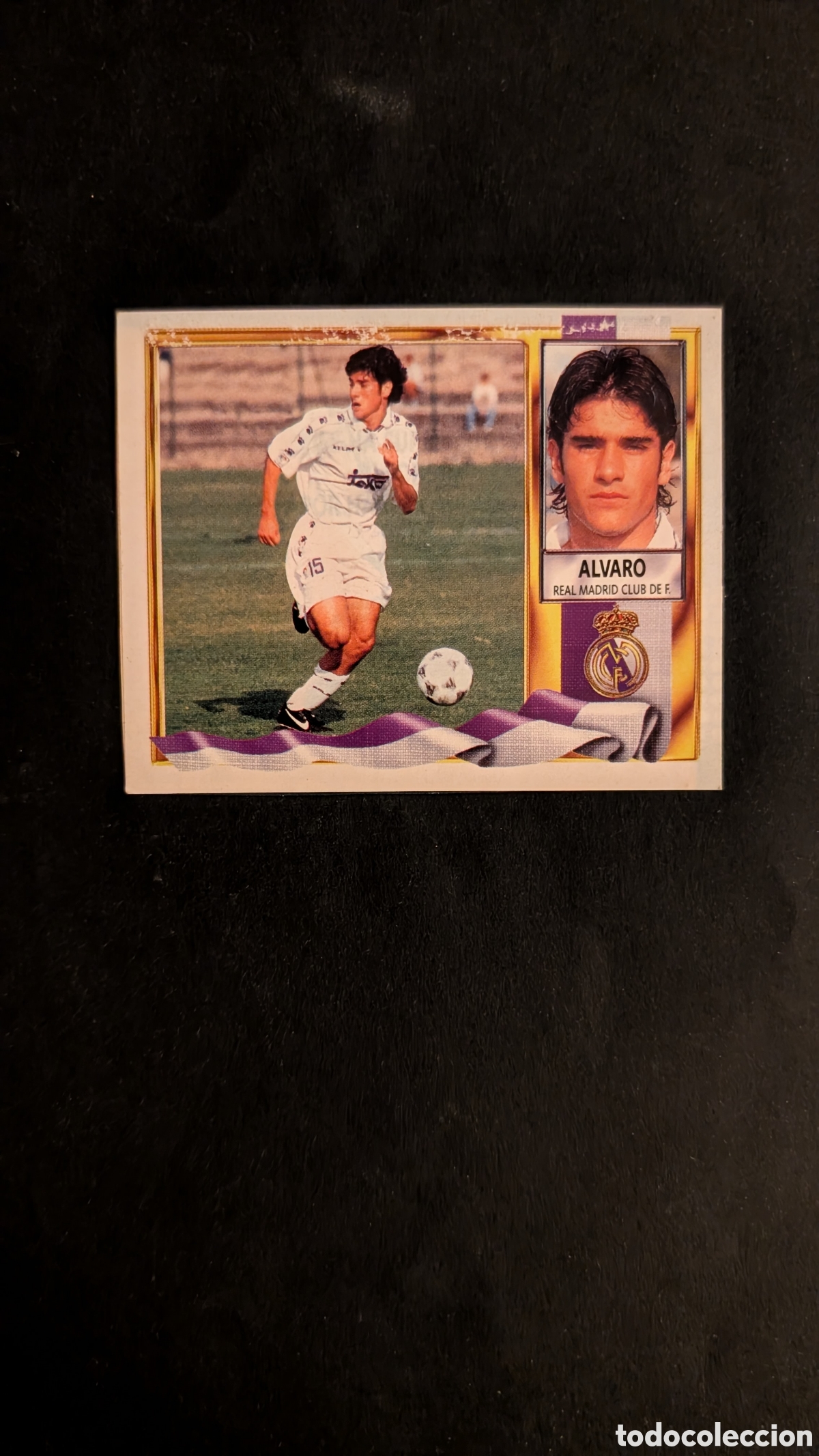Fu&szlig;ball-Sticker: ALVARO REAL MADRID COLOCA LIGA ESTE 1995/96 95 96 RECORTADO