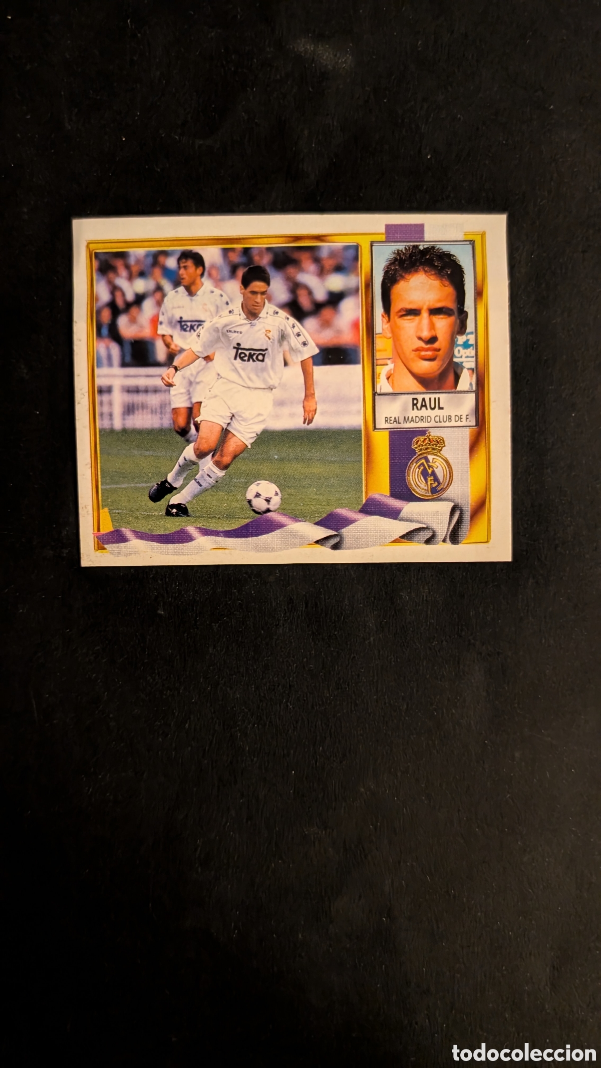 Fu&szlig;ball-Sticker: RAUL ROOKIE REAL MADRID LIGA ESTE 1995/96 95 96 VENTANILLA