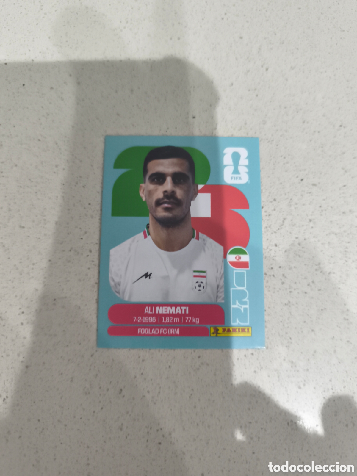 Football Stickers: CROMO NEMATI IRAN. SET ACTUALIZACI&Oacute;N MUNDIAL 2026. PANINI.