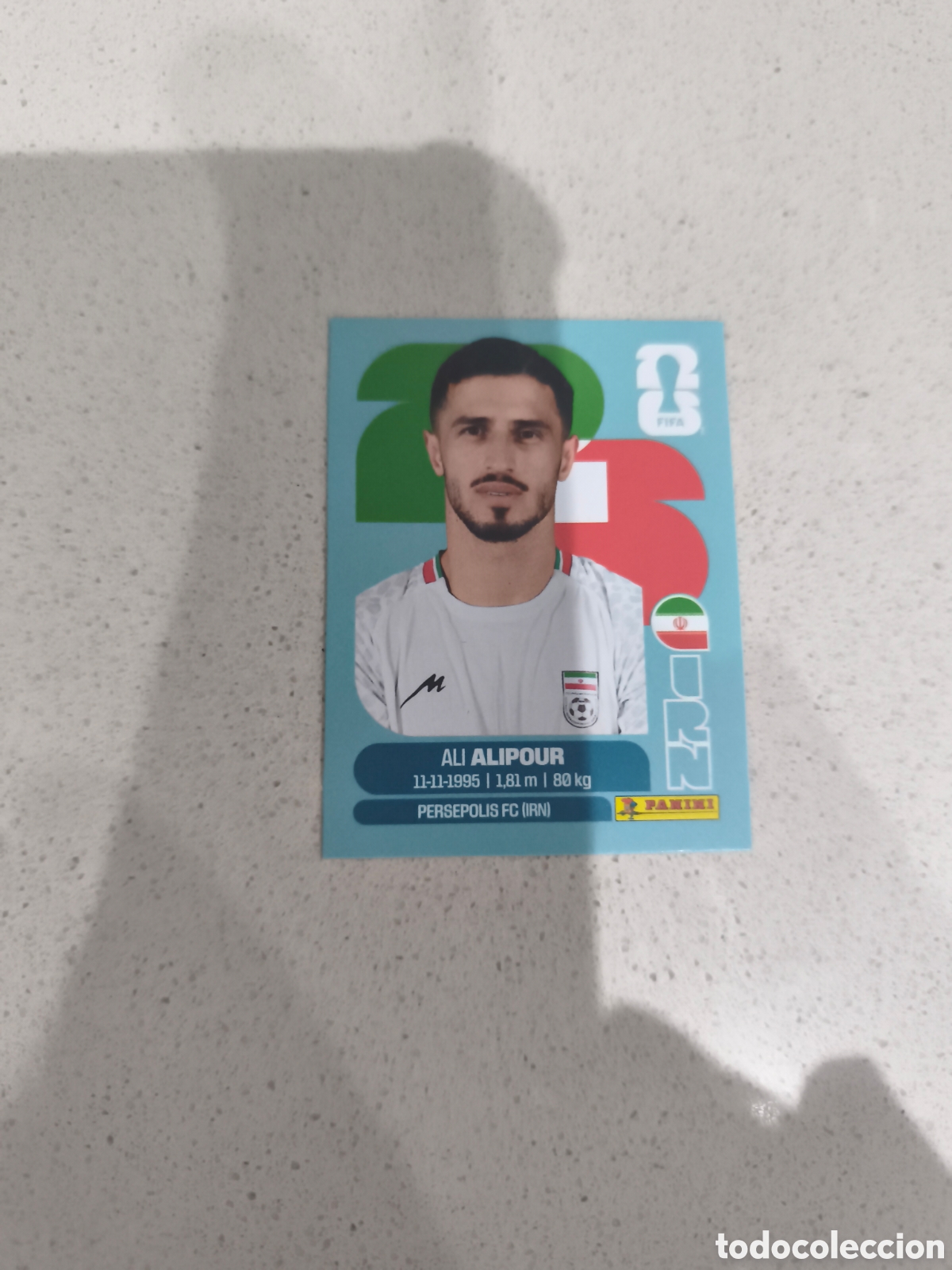 Football Stickers: CROMO ALIPOUR IRAN. SET ACTUALIZACI&Oacute;N MUNDIAL 2026. PANINI.