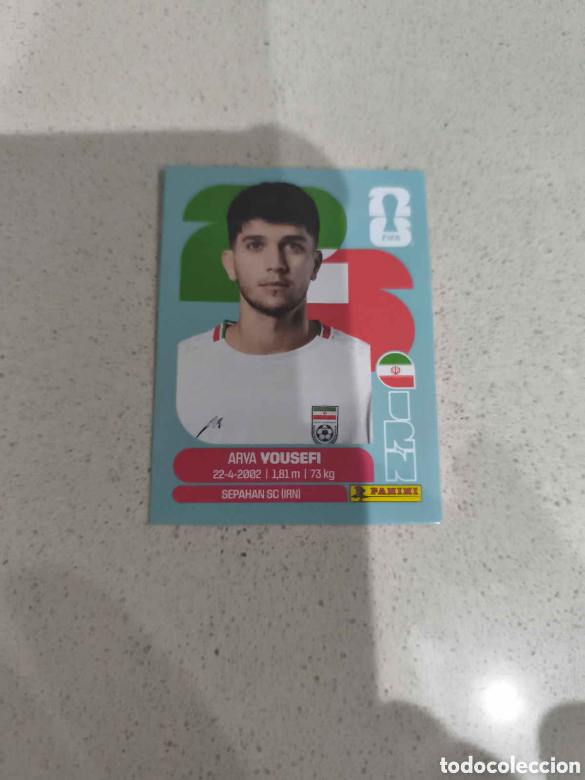 Football Stickers: CROMO YOUSEFI IRAN. SET ACTUALIZACI&Oacute;N MUNDIAL 2026. PANINI.