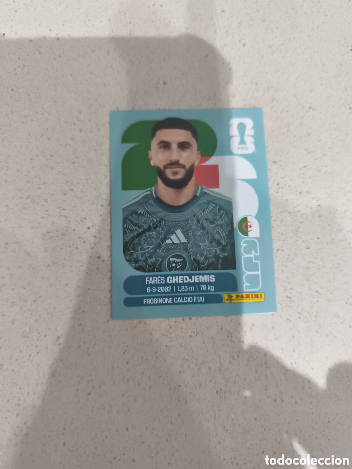 Cartes &agrave; collectionner de Football: CROMO GHEDJEMIS ARGELIA. SET ACTUALIZACI&Oacute;N MUNDIAL 2026. PANINI.