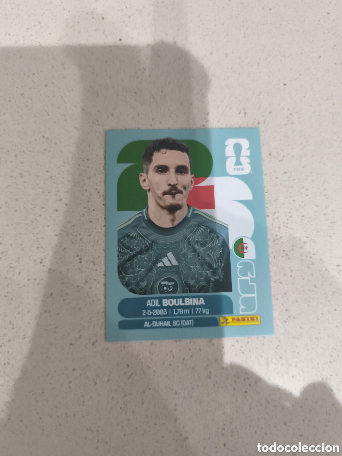 Cartes &agrave; collectionner de Football: CROMO BOULBINA ARGELIA. SET ACTUALIZACI&Oacute;N MUNDIAL 2026. PANINI.