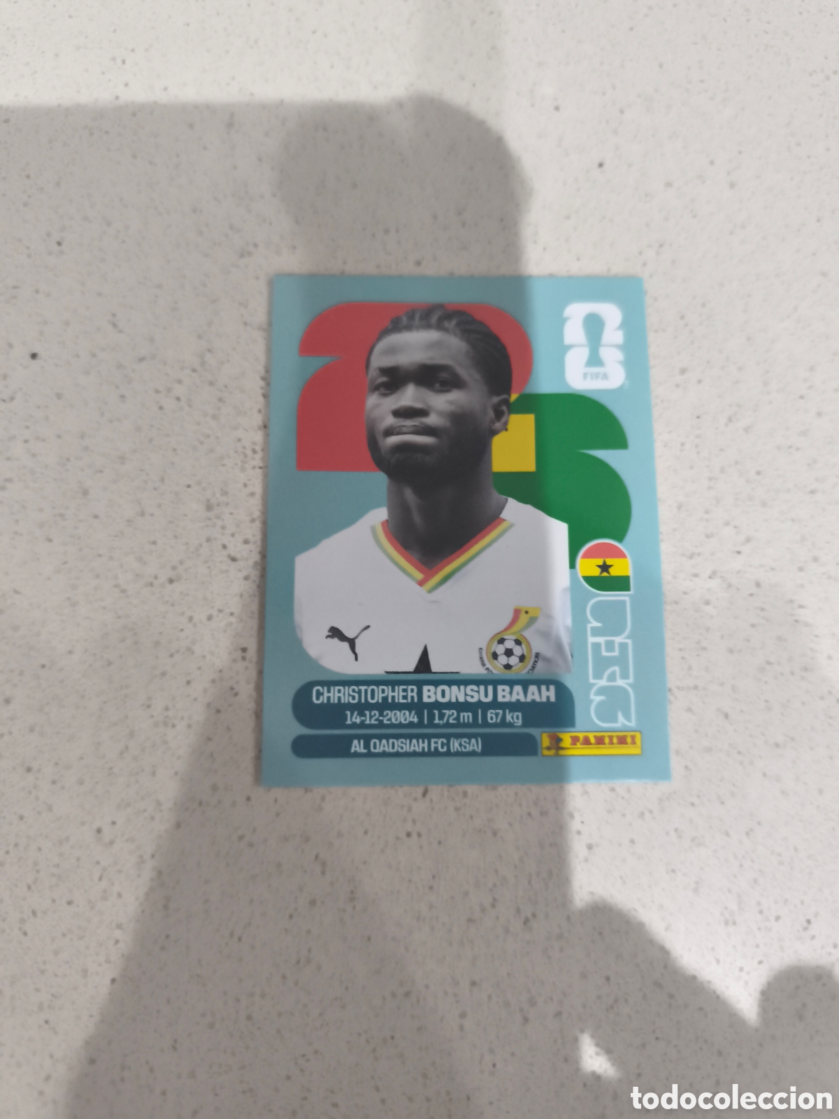 Cromos de f&uacute;tbol: CROMO BONSU BAAH GHANA. SET ACTUALIZACI&Oacute;N MUNDIAL 2026. PANINI.