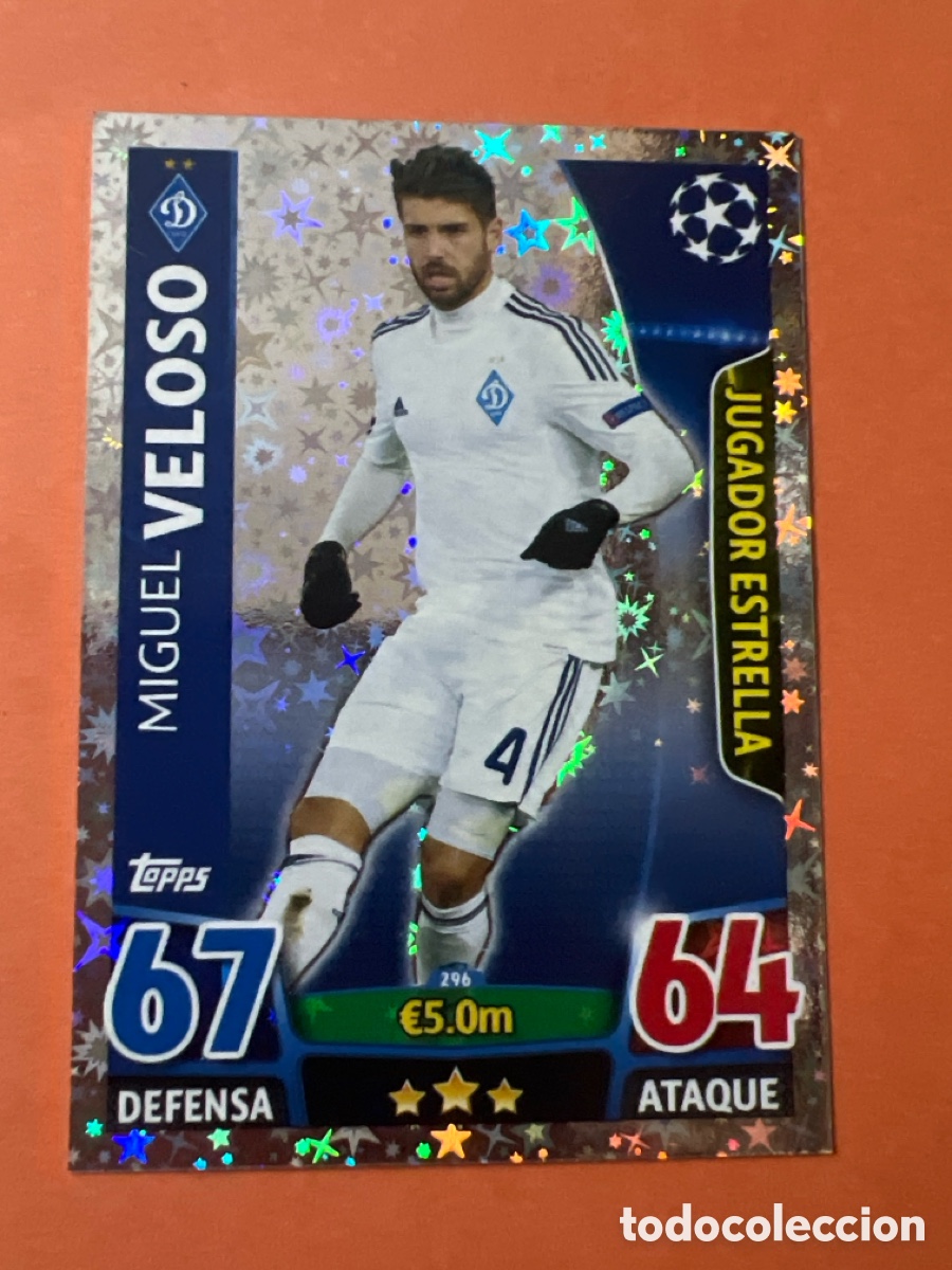 Cromos de f&uacute;tbol: C6468. 296 Miguel Veloso Dinamo de Kiev Topps Match Attax 2015 2016 UEFA Champions League