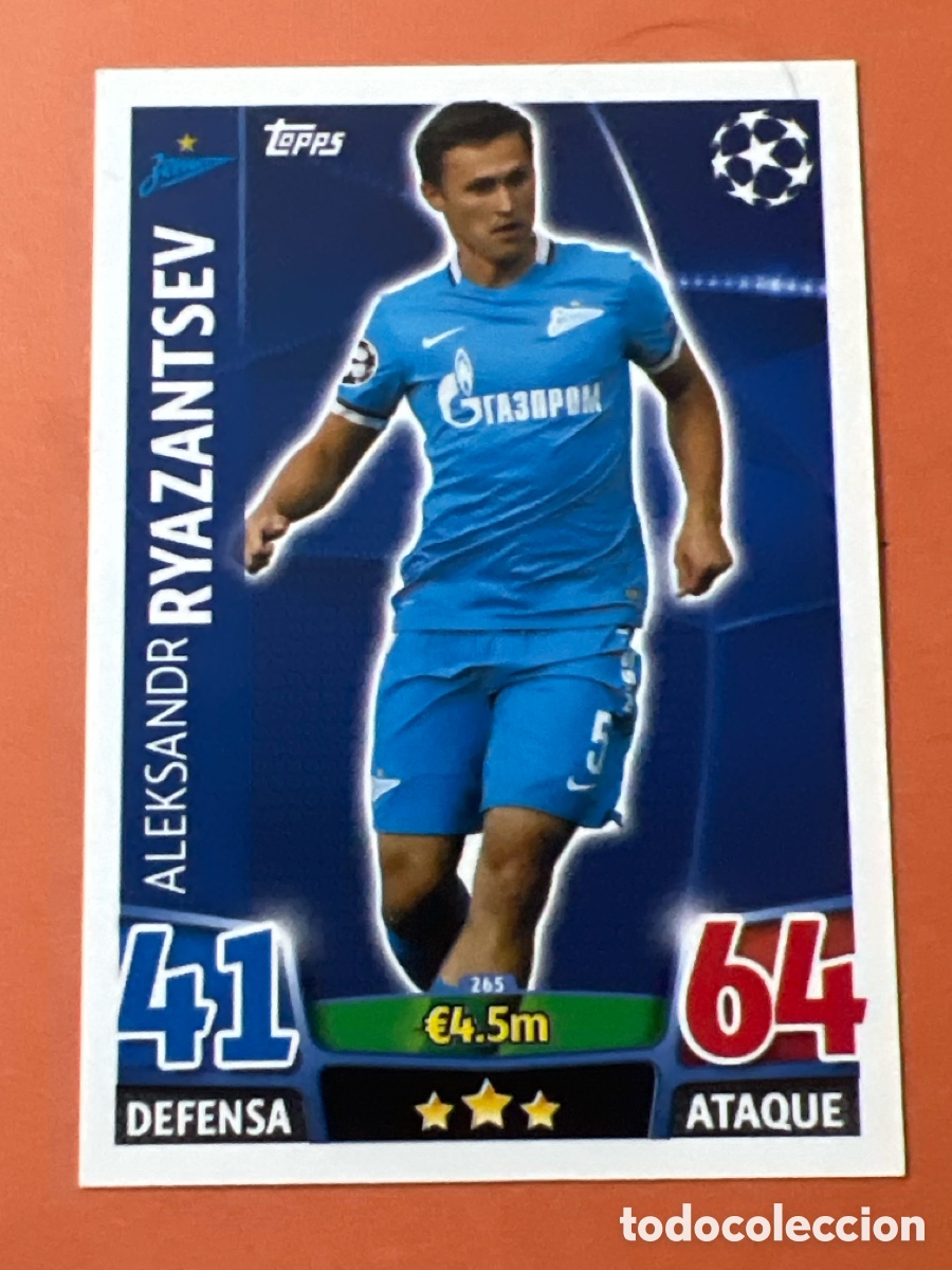 Cromos de f&uacute;tbol: C6470. 265 RYAZANTSEV ZENIT TOPPS MATCH ATTAX 2015 2016 CROMO LIGA 15 16 FUTBOL