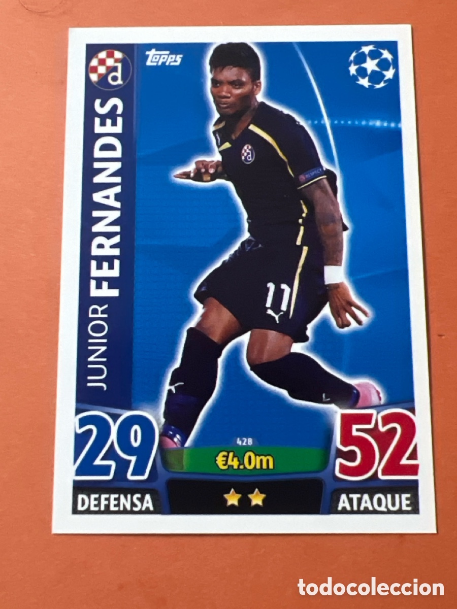 Cromos de f&uacute;tbol: C6476. TOPPS MATCH ATTAX UEFA CHAMPIONS LEAGUE 2015 2016 JUNIOR FERNANDES 428 DINAMO DE ZAGREB