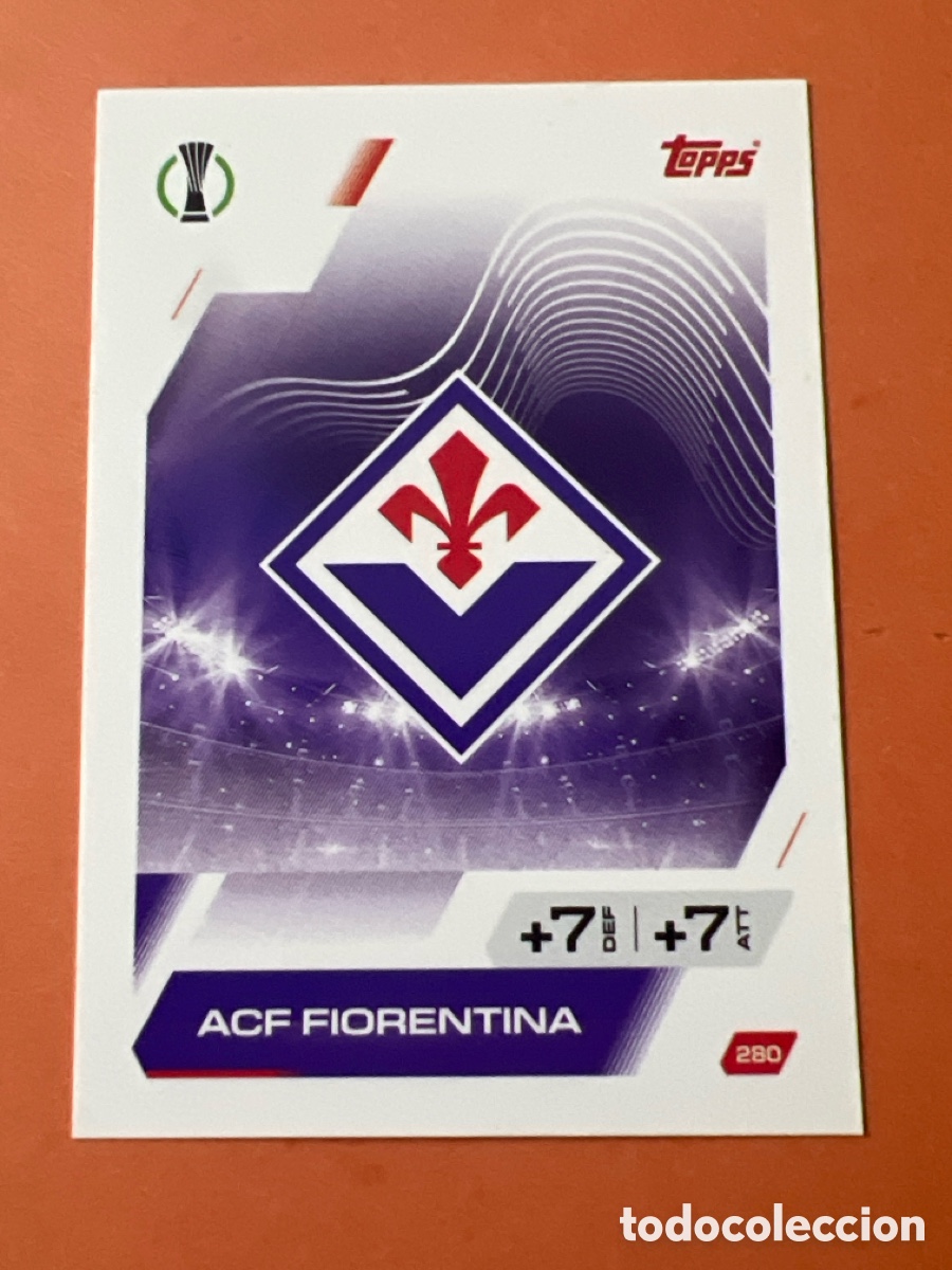 Cromos de f&uacute;tbol: C6479. 280 ESCUDO ACF FIORENTINA TOPPS MATCH ATTAX 2025/26