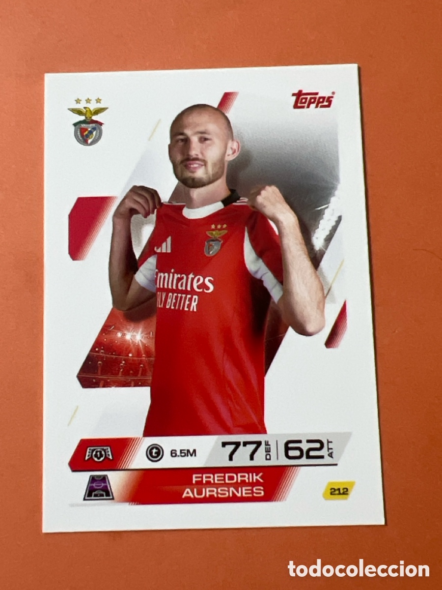 Cromos de f&uacute;tbol: C6480. Topps Match Attax 2025 2026 - 212 Fredrik Aursnes