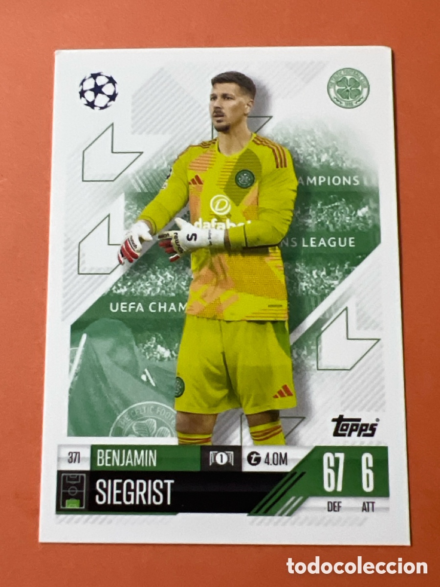Cromos de f&uacute;tbol: C6485. 371 BENJAMIN SIEGRIST CELTIC DE GLASGOW MATCH ATTAX 2024 2025 TOPPS