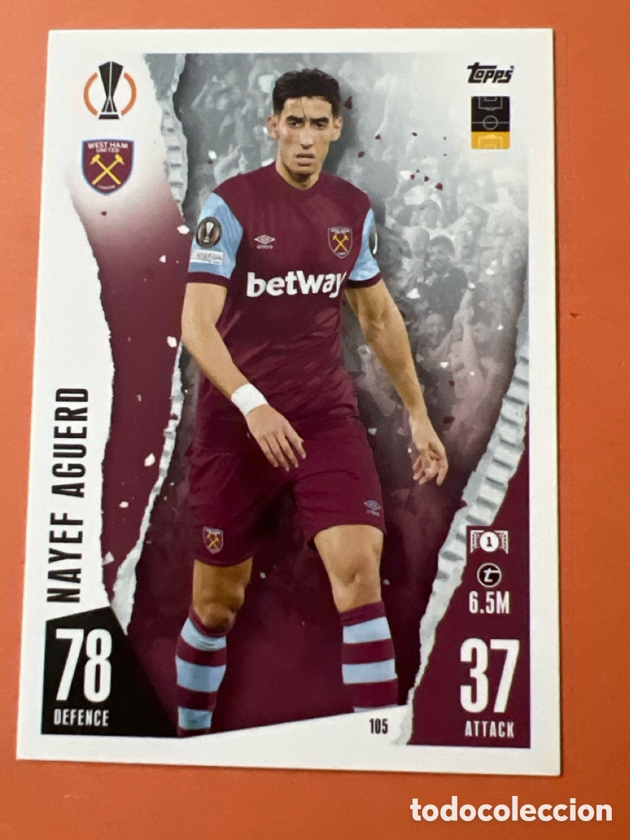 Cromos de f&uacute;tbol: C6487. 105 Aguerd, West Ham United, Topps Match Attax Champions League 2023 2024 23 24
