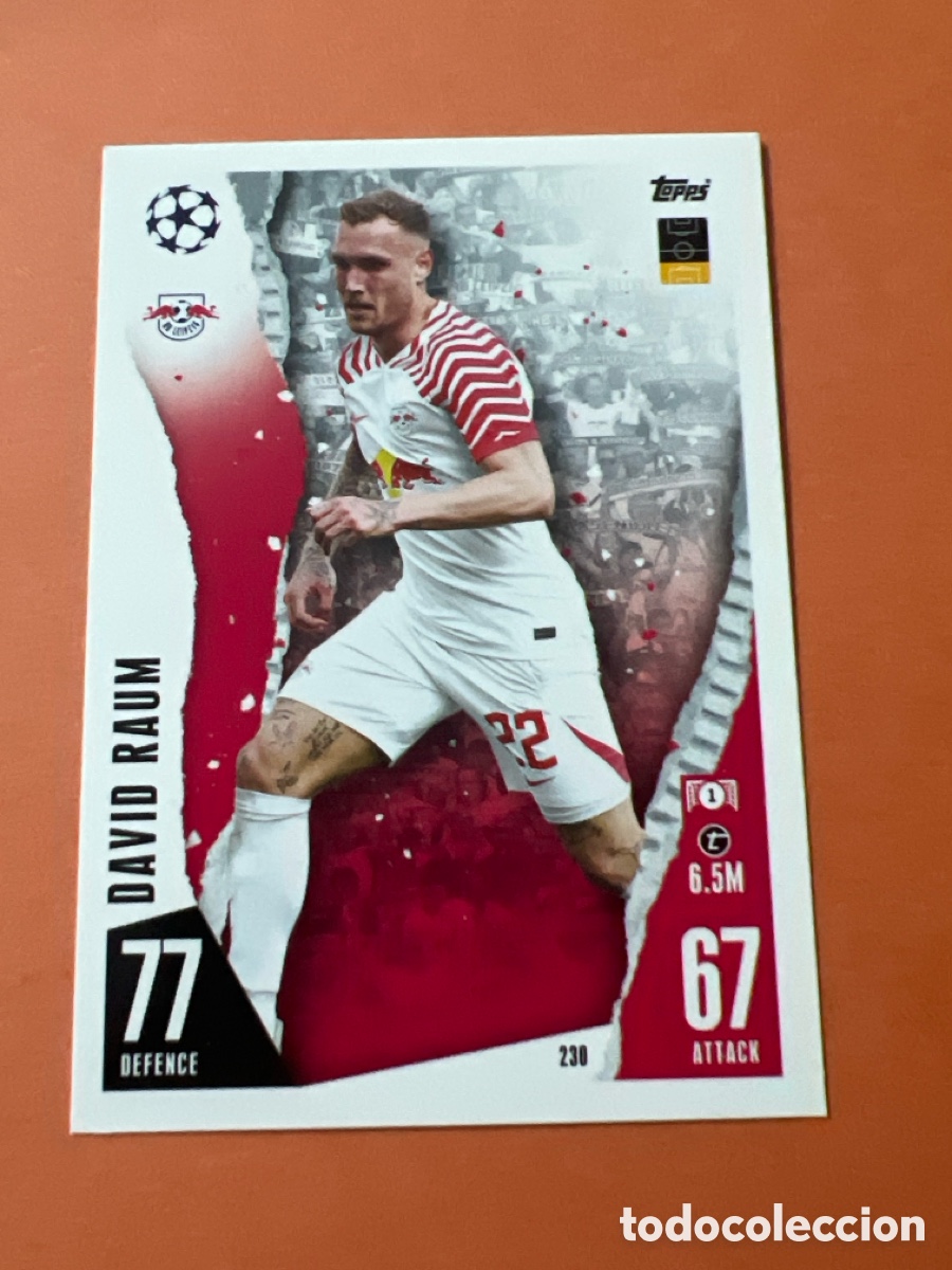 Cromos de f&uacute;tbol: C6495. 230 David Raum, RB Leipzig, Topps Match Attax Champions League 2023 2024 23 24
