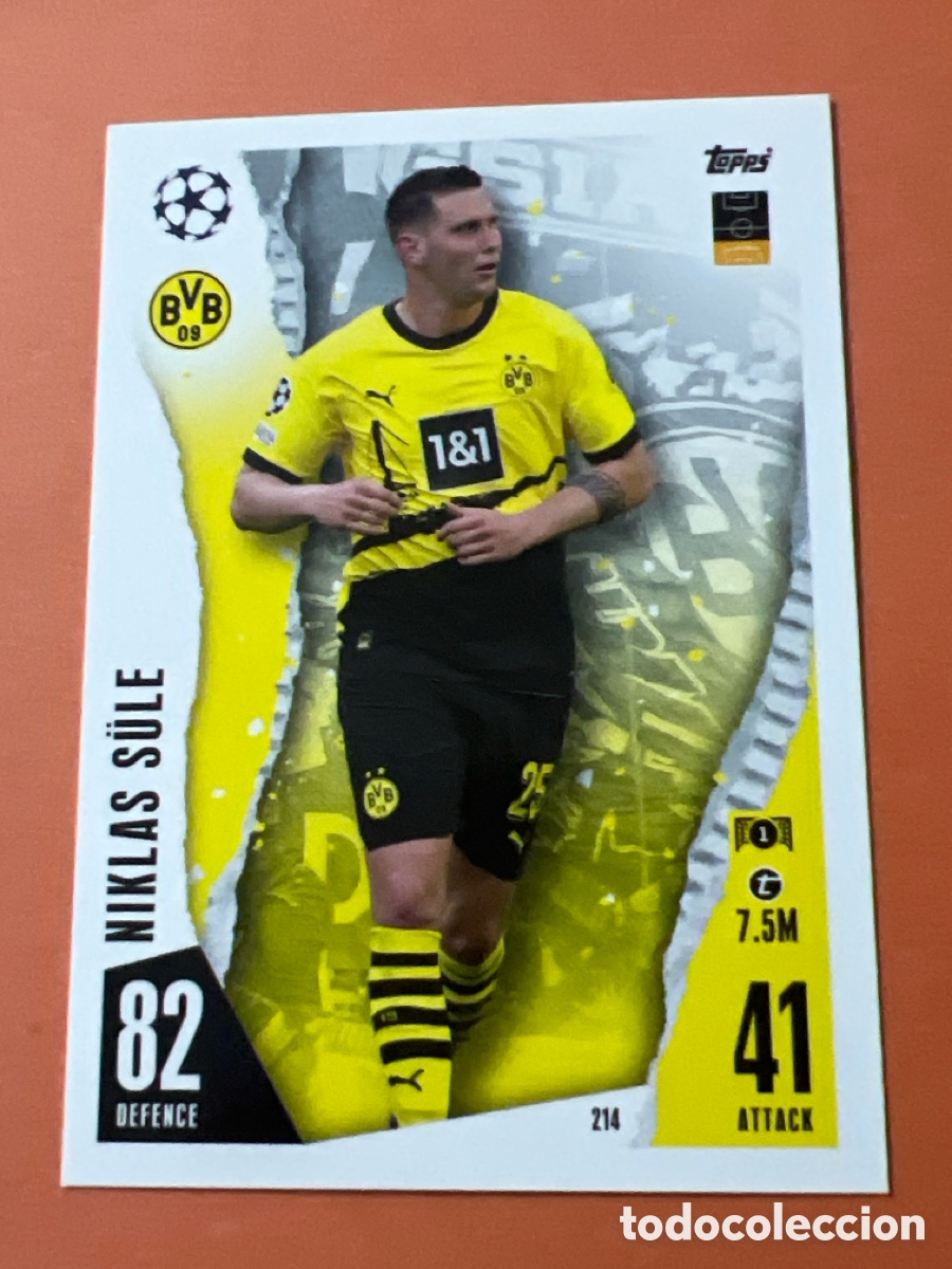Cartes &agrave; collectionner de Football: C6502. 214 NIKLAS SULE BORUSSIA DORTMUND MATCH ATTAX 2023 2024 TOPPS