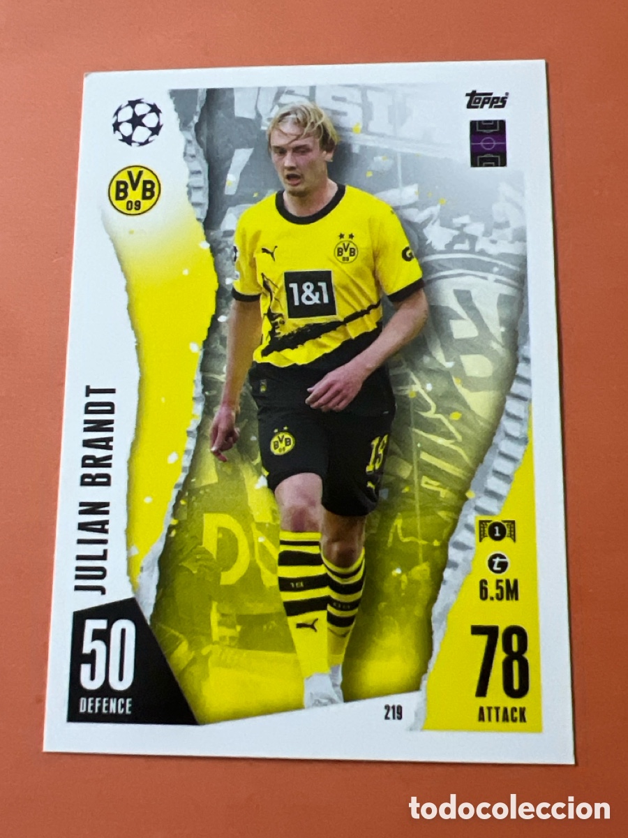 Cromos de f&uacute;tbol: C6506. 219 JULIAN BRANDT BORUSSIA DORTMUND MATCH ATTAX 2023 2024 TOPPS