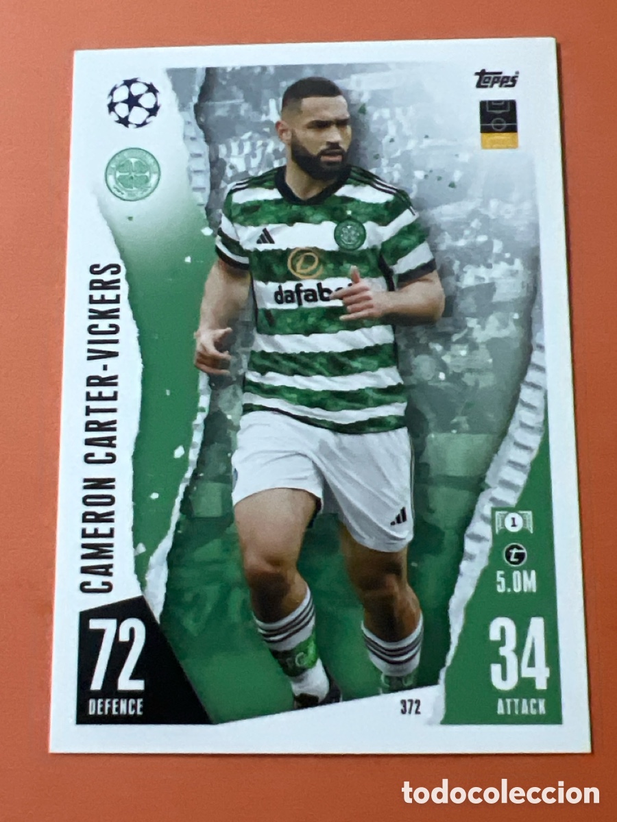Cromos de f&uacute;tbol: C6507. 372 CAMERON CARTER-VICKERS CELTIC DE GLASGOW MATCH ATTAX 2023 2024 TOPPS