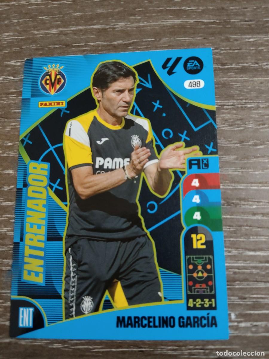 Cromos de f&uacute;tbol: 498 Marcelino entrenador Villarreal Adrenalyn 2024-25