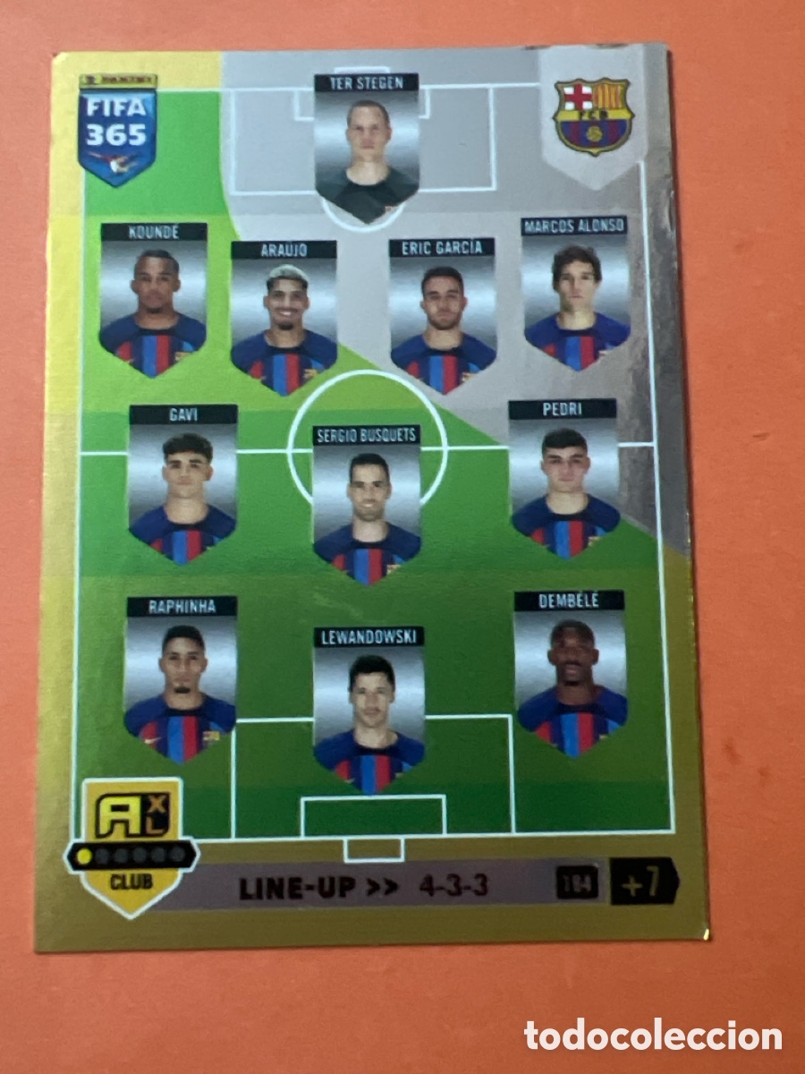 Cartes &agrave; collectionner de Football: FIFA 365 ADRENALYN 2022 2023 22 23 ALBUM PANINI LIGA N 184 BARCELONA LINE-UP ALINEACION EQUIPO