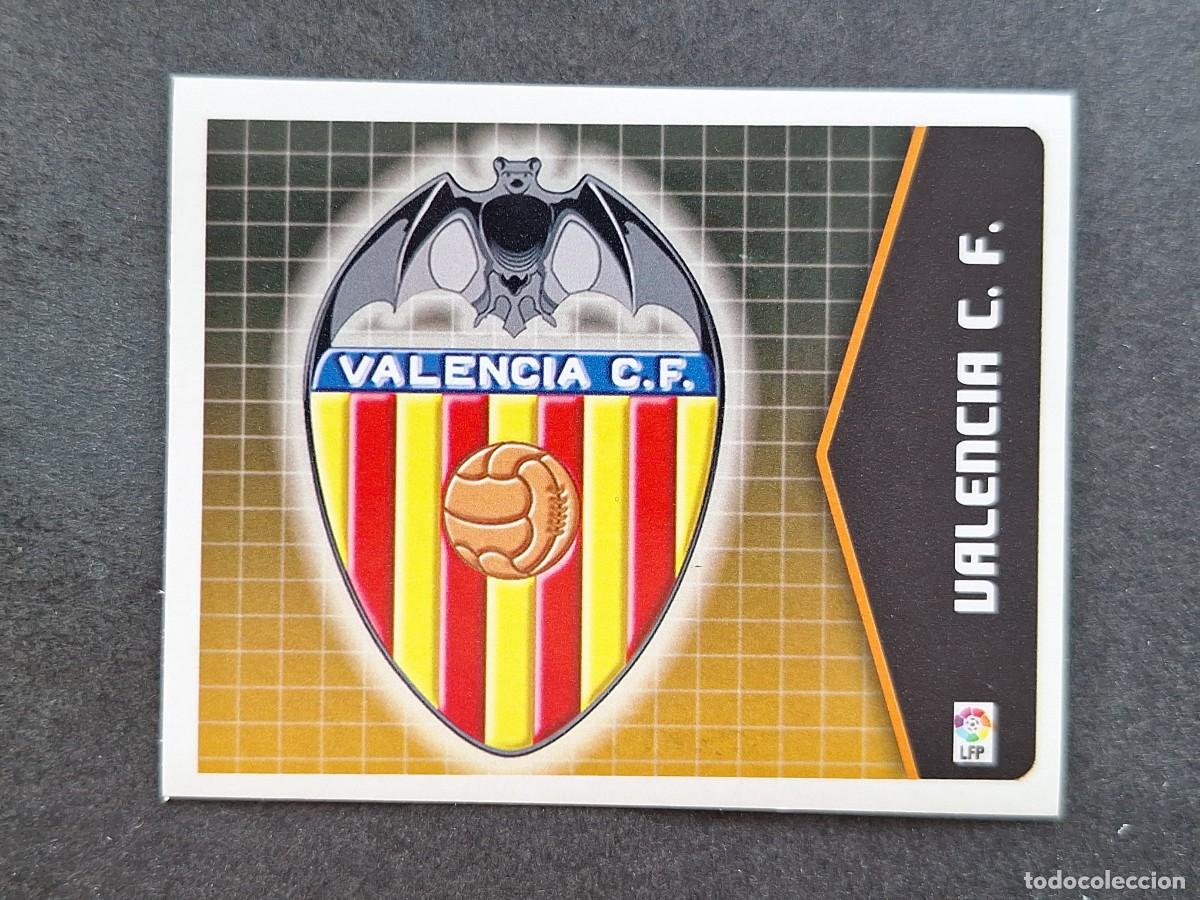 Cromos de f&uacute;tbol: L5 ESCUDO VALENCIA C. F. LIGA ESTE 2005 2006 05 06 NUNCA PEGADO SIN PEGAR