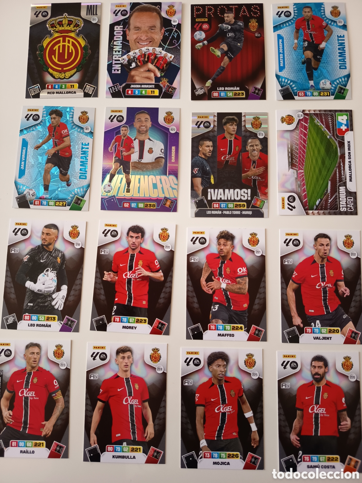 Cromos de f&uacute;tbol: Lote RCD Mallorca Adrenalyn 2025-2026