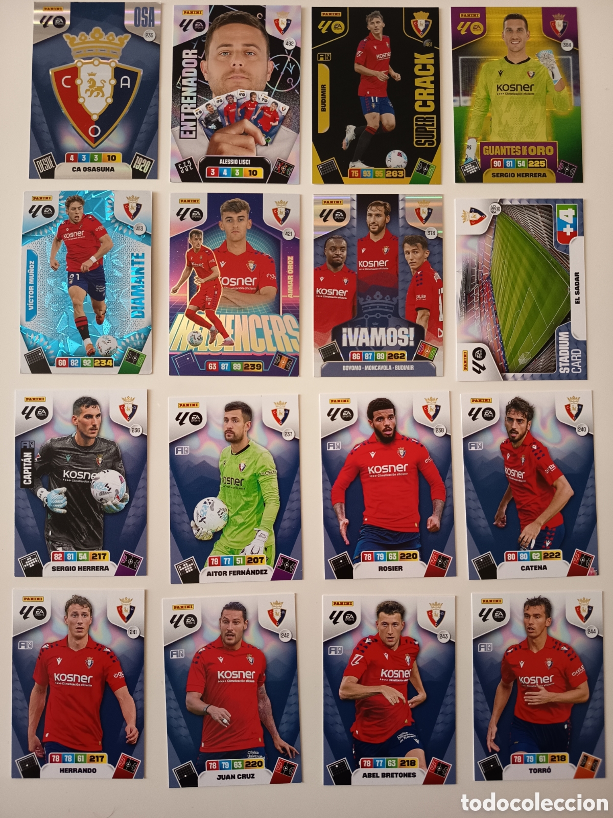 Cromos de f&uacute;tbol: Lote CA Osasuna Adrenalyn 2025-2026