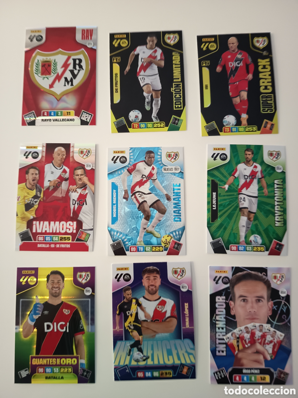 Cromos de f&uacute;tbol: Lote Rayo Vallecano Adrenalyn 2025-2026