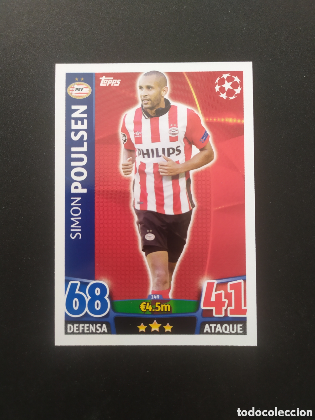 Cromos de f&uacute;tbol: UEFA Champions match attax topps 2015 2016 15 16 Poulsen n&deg; 149 PSV Eindhoven