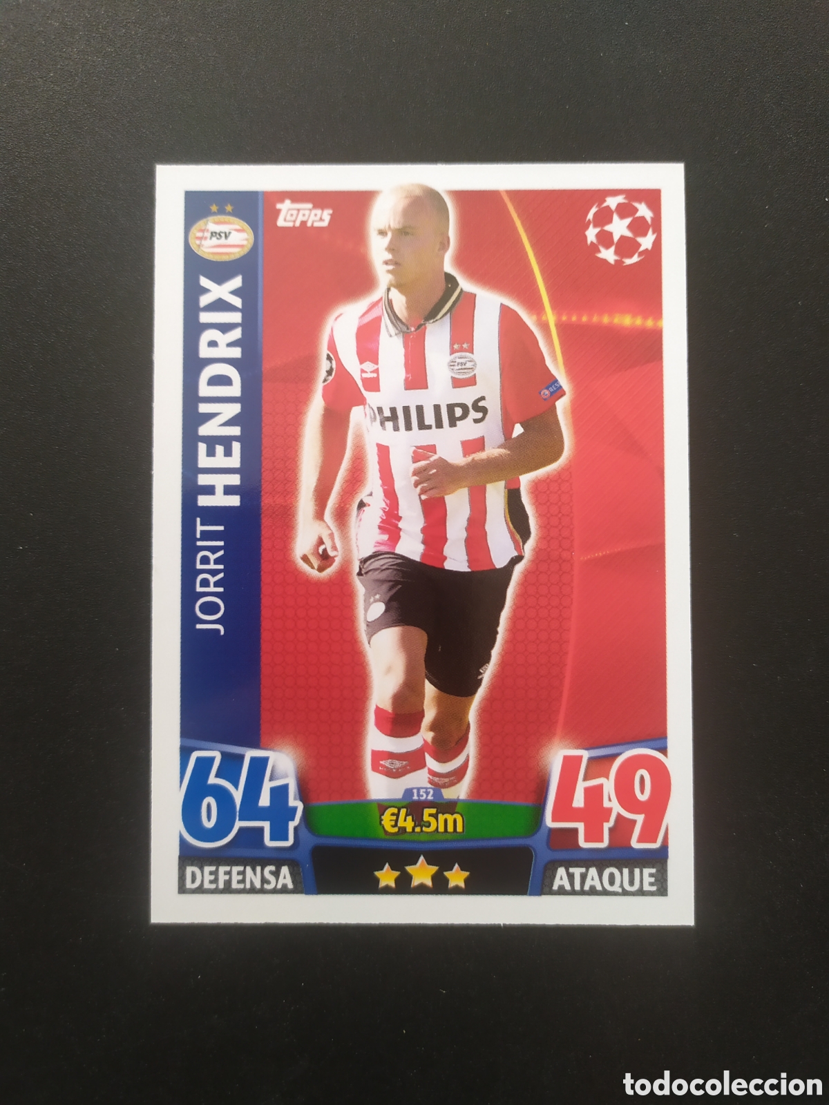Cromos de f&uacute;tbol: UEFA Champions match attax topps 2015 2016 15 16 Hendrix n&deg; 152 PSV Eindhoven