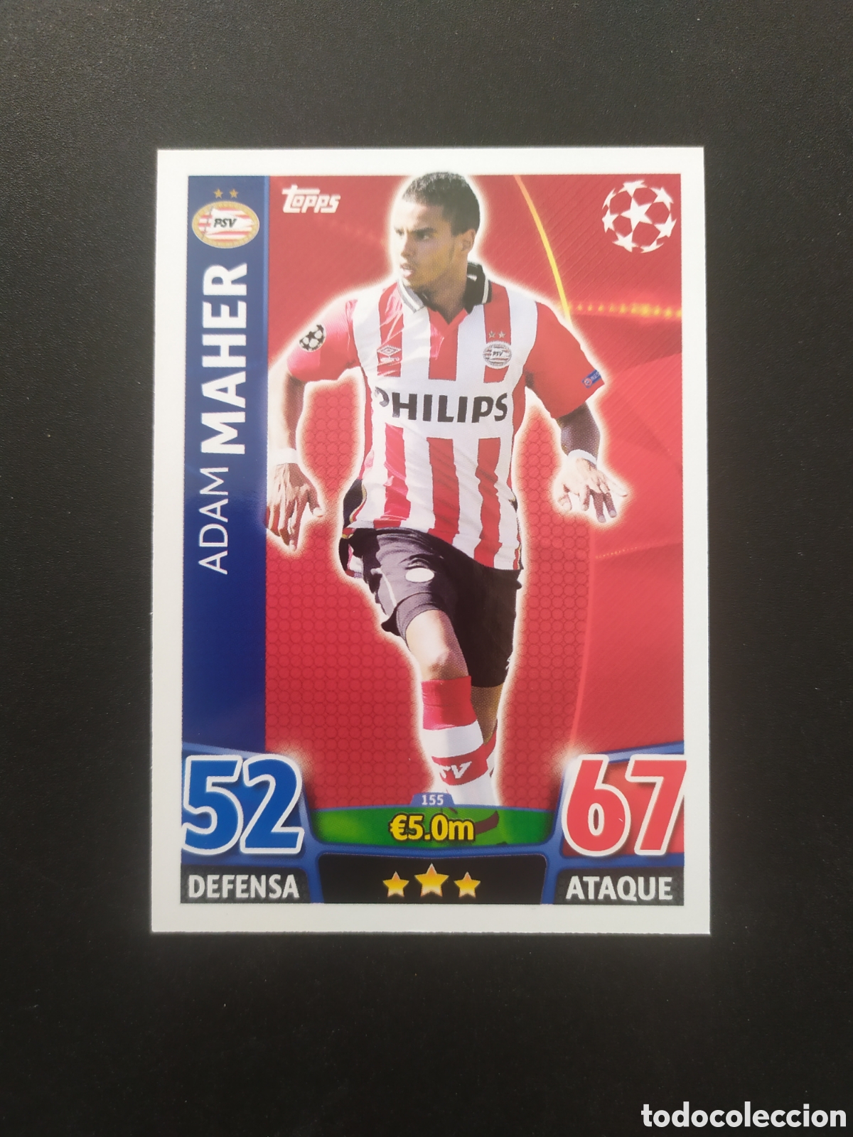 Cromos de f&uacute;tbol: UEFA Champions match attax topps 2015 2016 15 16 Maher n&deg; 155 PSV Eindhoven