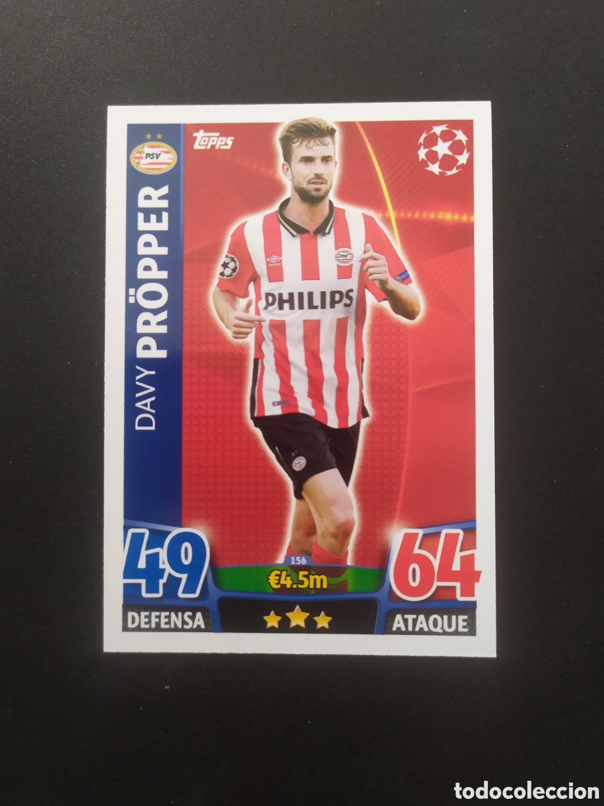 Cromos de f&uacute;tbol: UEFA Champions match attax topps 2015 2016 15 16 Propper n&deg; 156 PSV Eindhoven