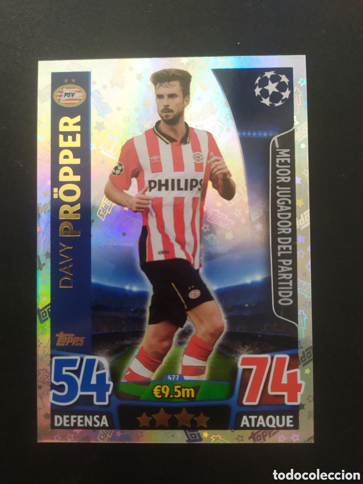 Cromos de f&uacute;tbol: UEFA Champions match attax topps 2015 2016 15 16 Propper mejor jugador partido n&deg; 477 PSV Eindhoven