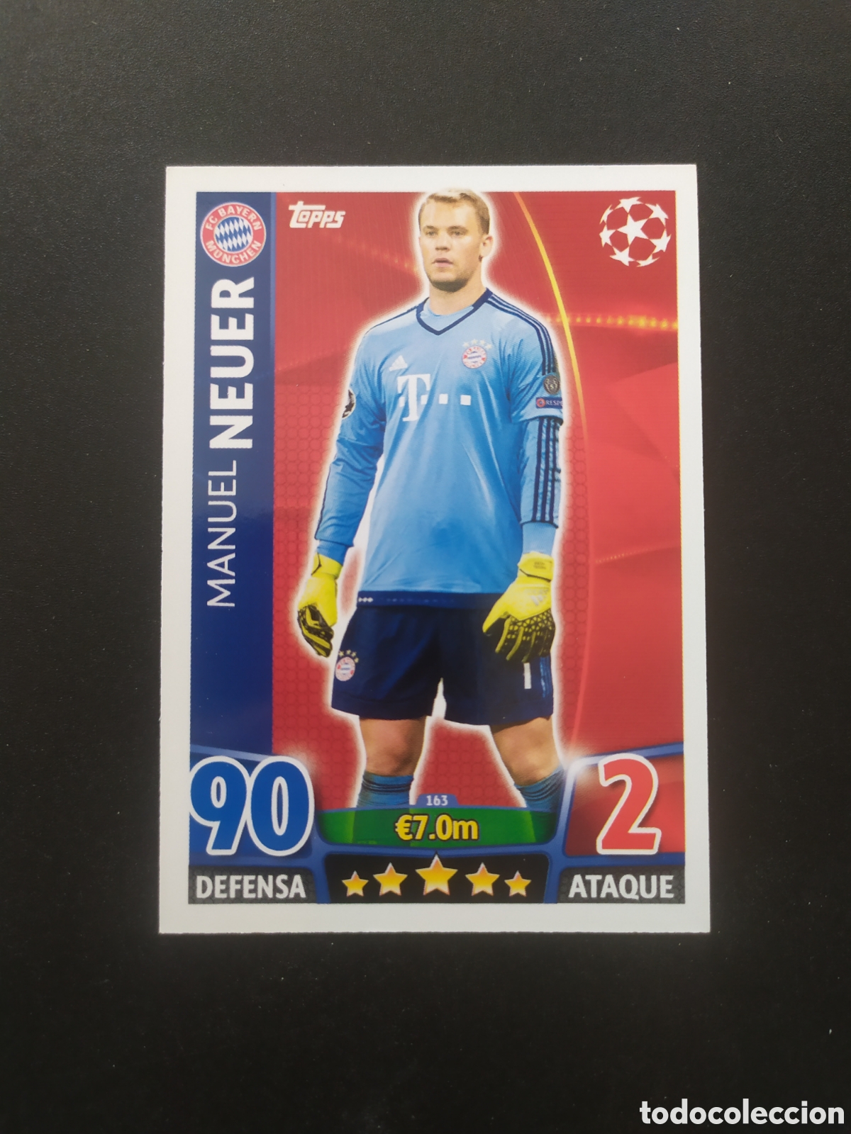 Cromos de f&uacute;tbol: UEFA Champions match attax topps 2015 2016 15 16 Neuer n&deg; 163 Bayern Munich