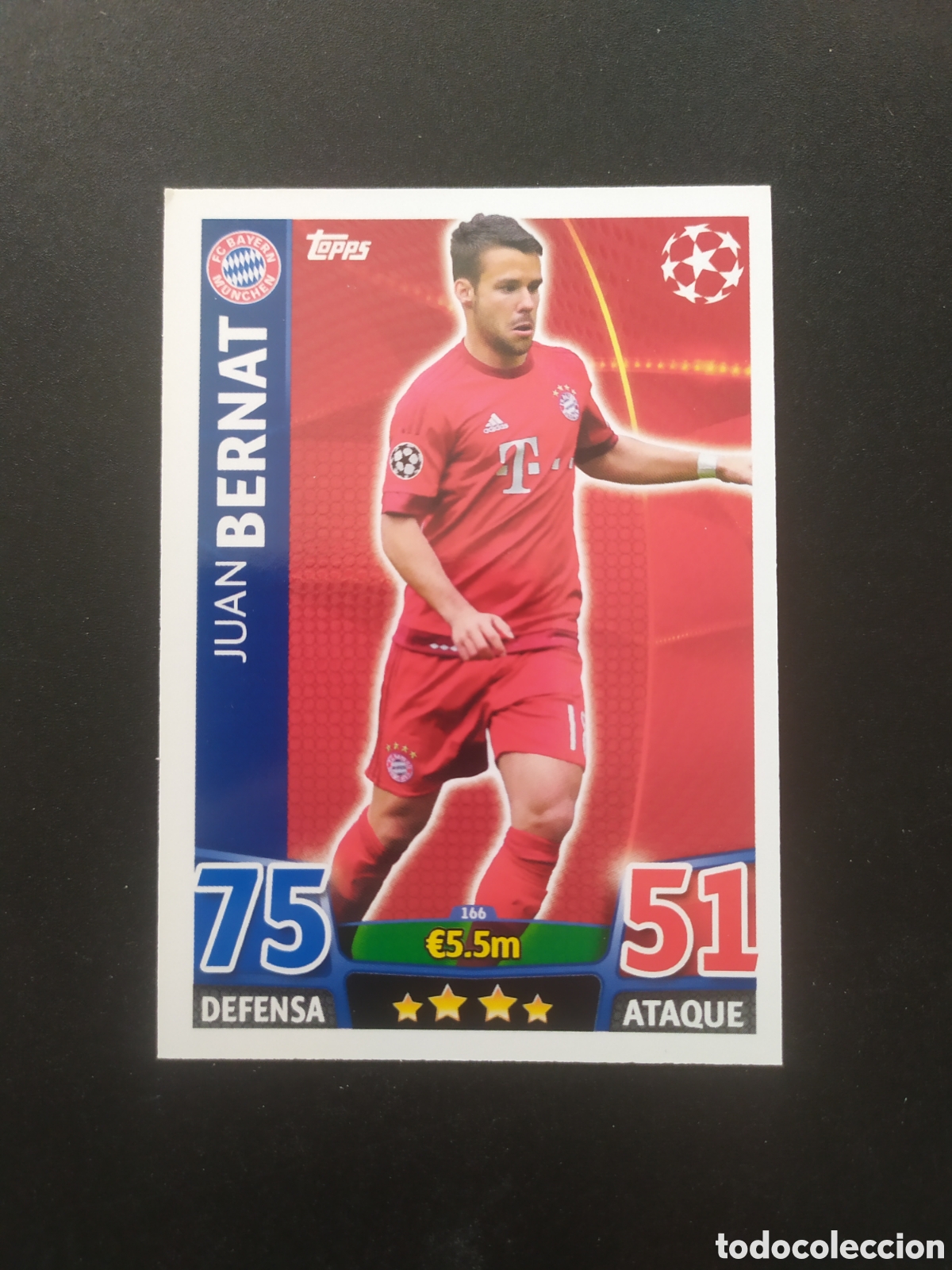 Cromos de f&uacute;tbol: UEFA Champions match attax topps 2015 2016 15 16 Bernat n&deg; 166 Bayern Munich