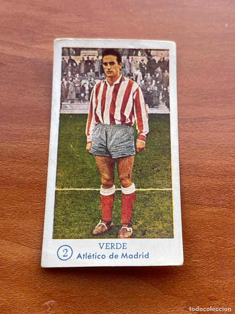 Cromos de f&uacute;tbol: VERDE 2 ATLETICO DE MADRID Gr&aacute;ficas Bachende liga 1957 1958 sin pegar