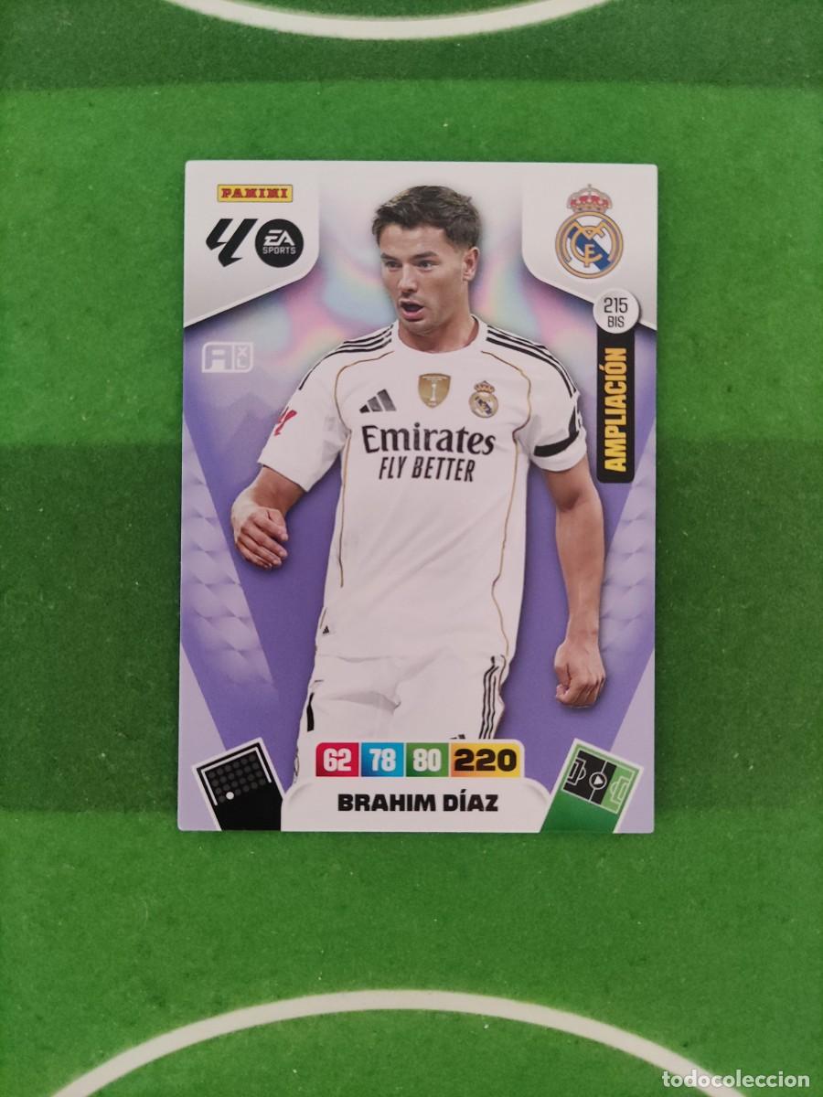 Cromos de f&uacute;tbol: Brahim D&iacute;az 215 bis Ampliaci&oacute;n Real Madrid Adrenalyn XL 2025/26 25/26