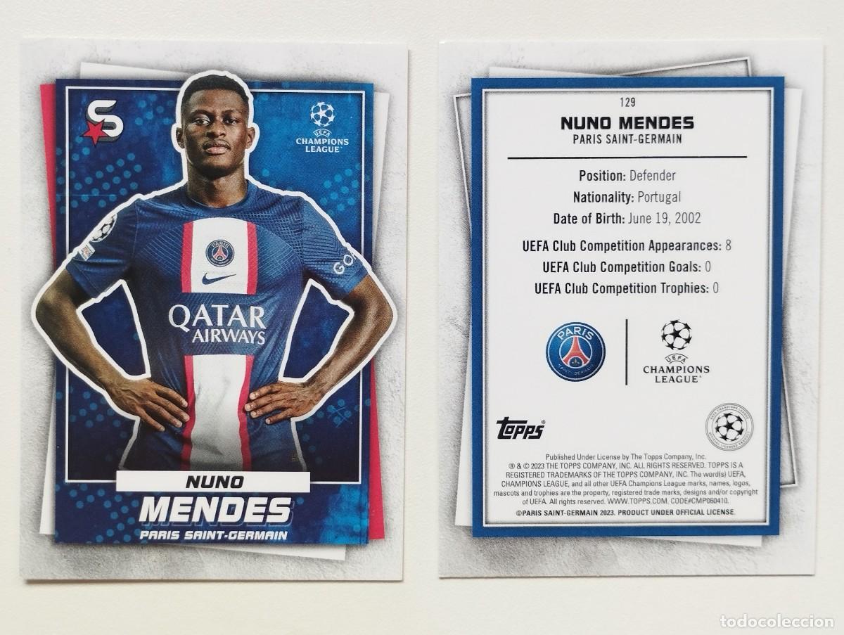 Cromos de f&uacute;tbol: CROMO CARD TOPPS SUPER STARS 22 23 SUPERSTARS 2022 2023 NUNO MENDES 129 PSG