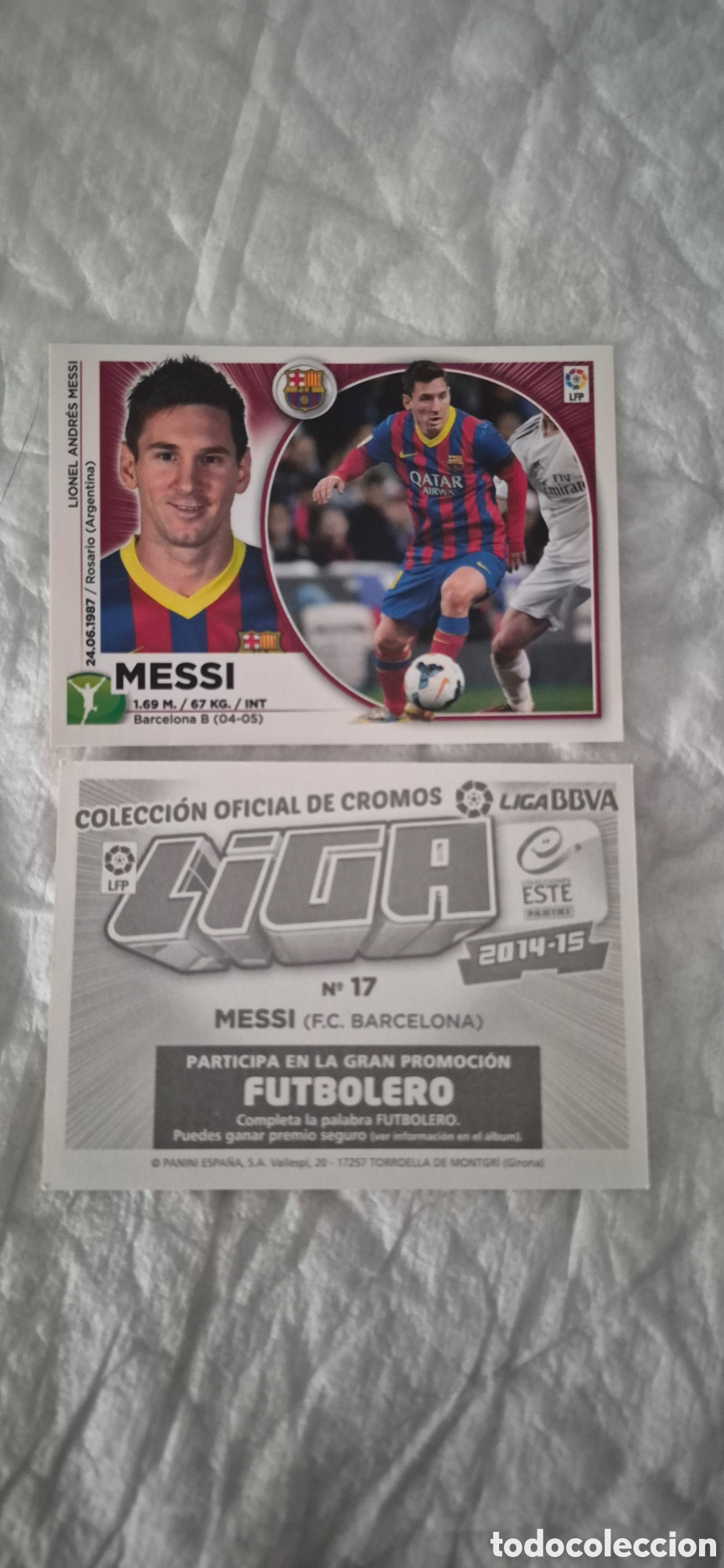 Figurine di Calcio: CROMO MESSI BARCELONA T.14 15
