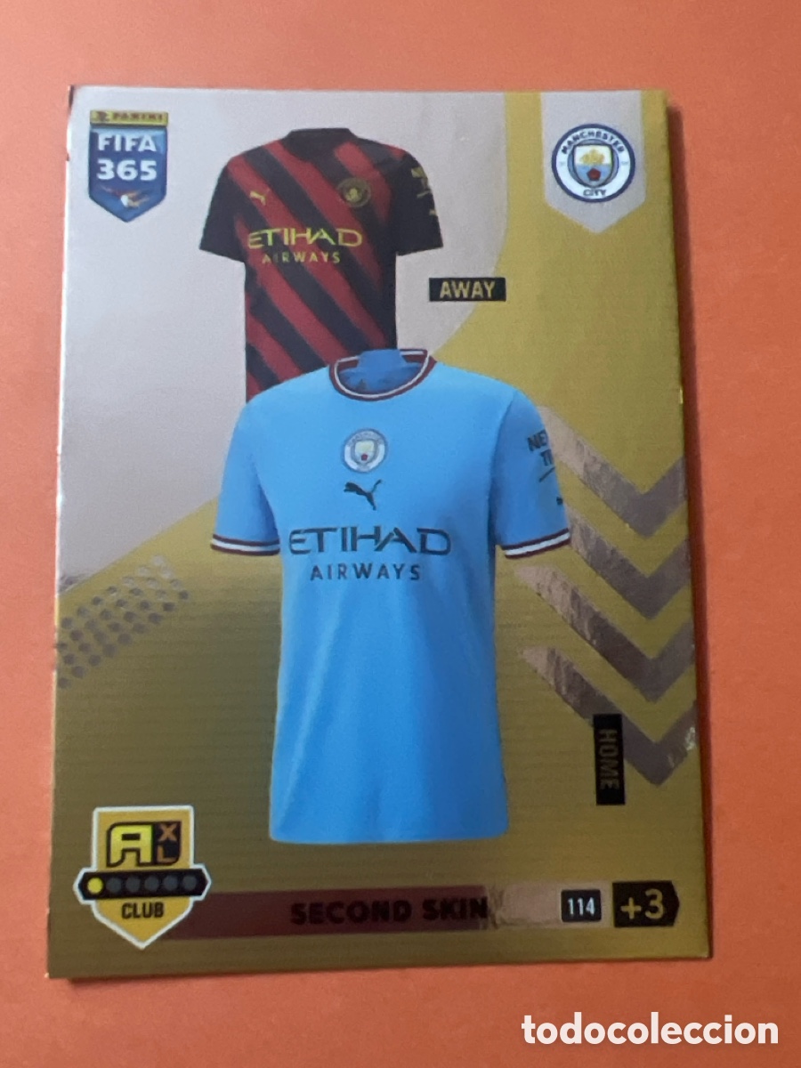 Football Stickers: C6530. Carta Second Skin 114 Manchester City FIFA 365 Panini 2023