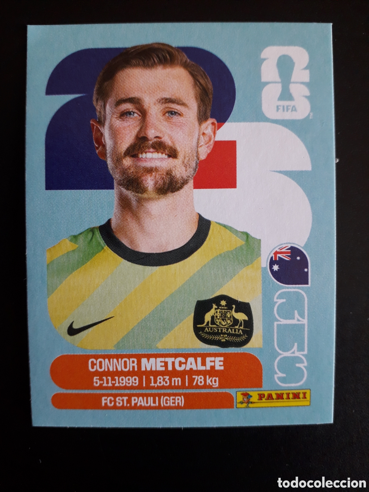 Cromos de f&uacute;tbol: METCALFE AUSTRALIA AUS 15 MUNDIAL F&Uacute;TBOL 2026 FIFA WORLD CUP PANINI SIN PEGAR PEDIDO M&Iacute;NIMO 3&euro;
