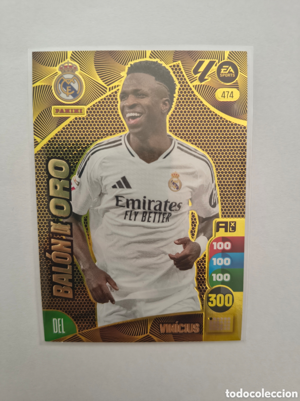 Cromos de f&uacute;tbol: Vin&iacute;cius Jr Bal&oacute;n de Oro N&ordm; 474 - Panini Adrenalyn 24/25