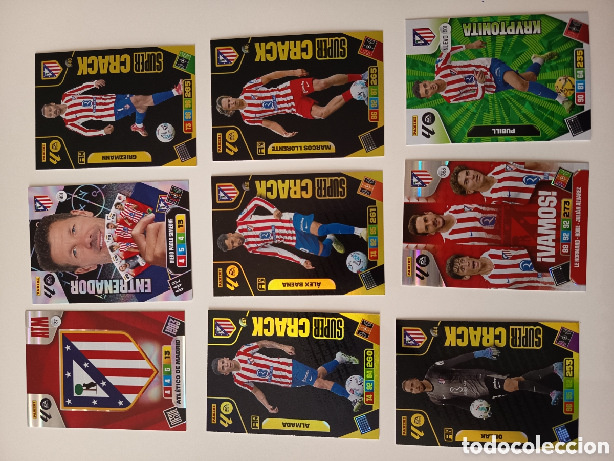 Cromos de f&uacute;tbol: Lote Atl&eacute;tico Madrid Adrenalyn 2025-2026