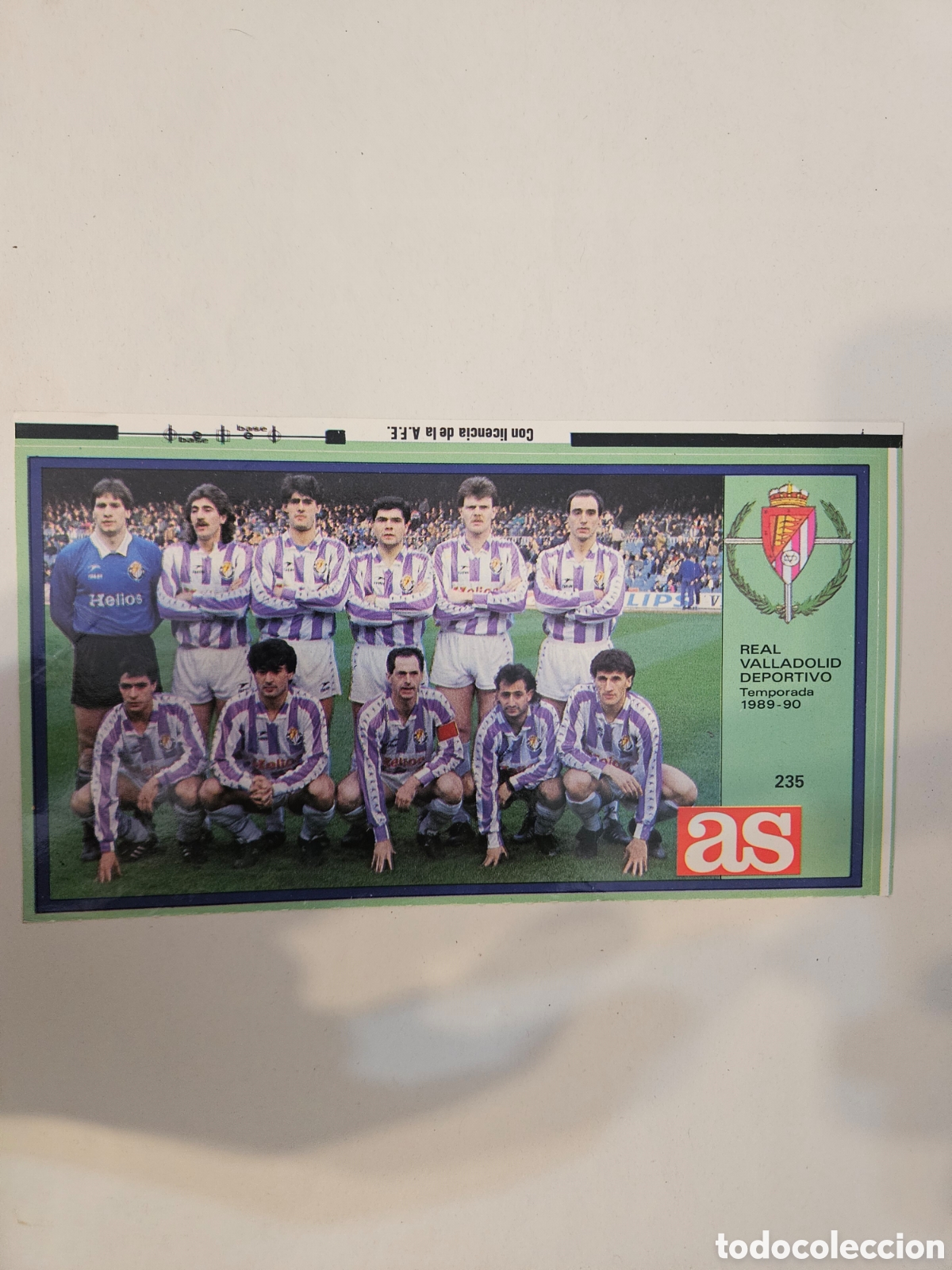 Cromos de f&uacute;tbol: CROMO ASES DE LA LIGA 1989 1990 235 ALINEACION (VALLADOLID) SIN PEGAR ALBUM 89 90 AS 10 X 17 CMS