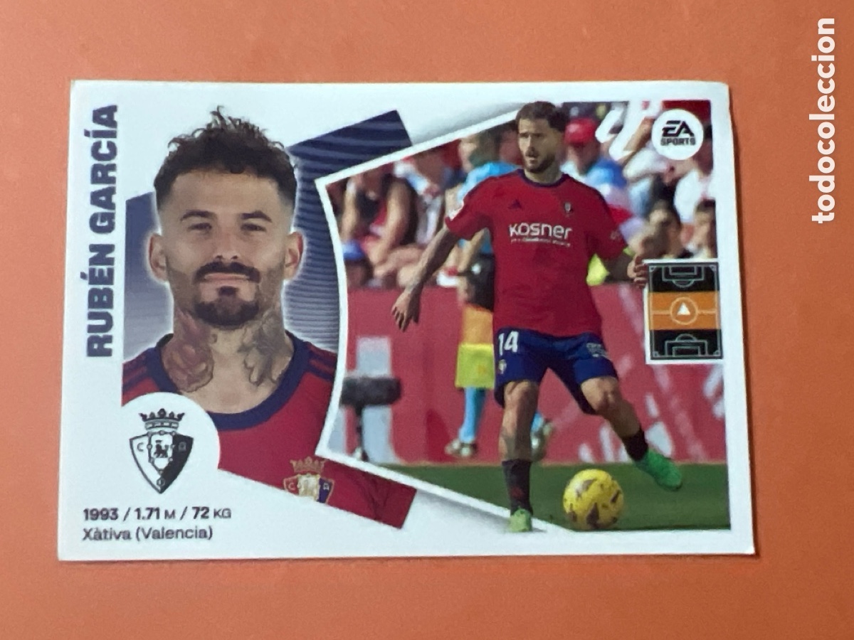Cromos de f&uacute;tbol: C6540. N&ordm; 15 RUBEN GARCIA OSASUNA LIGA ESTE 24 25 2024 2025 SIN PEGAR NUNCA PEGADO