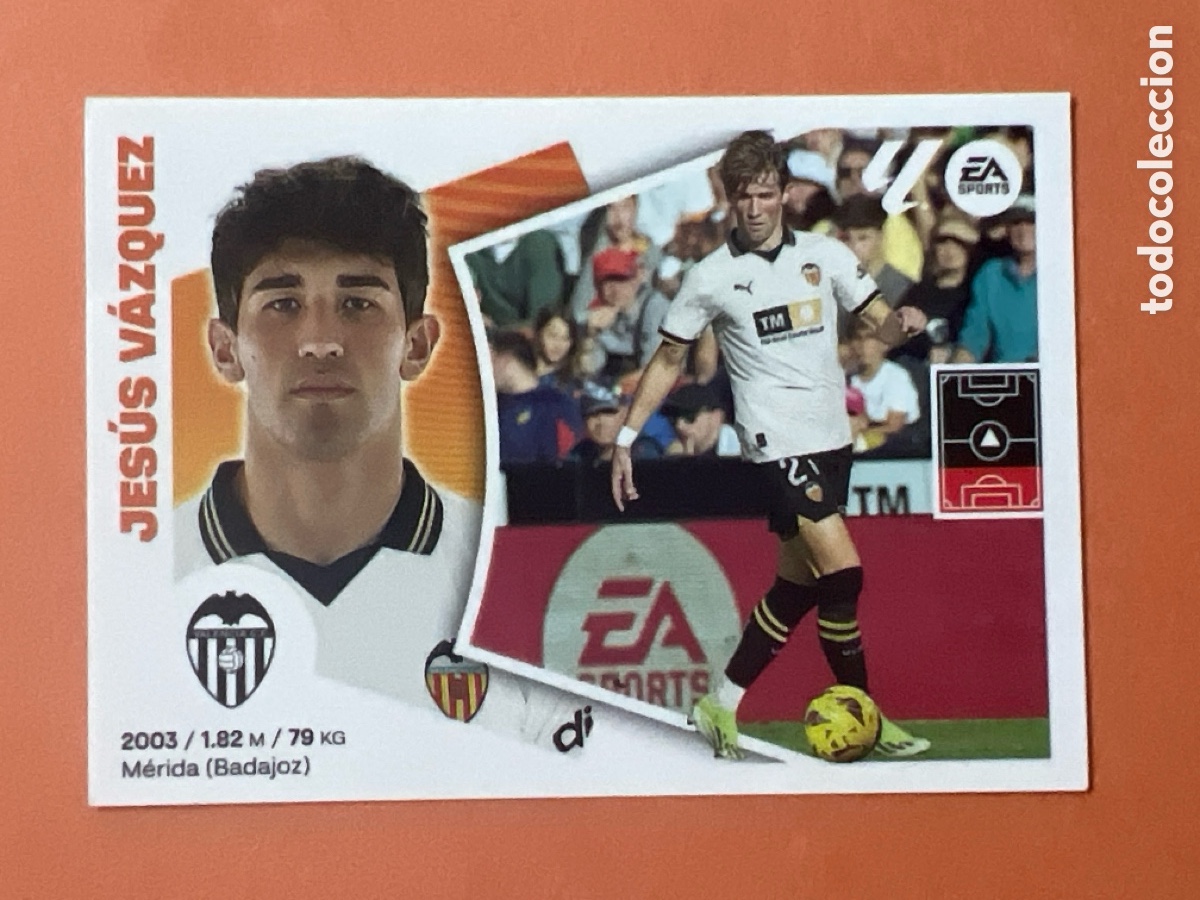 Cromos de f&uacute;tbol: C6567. 9B Jes&uacute;s V&aacute;zquez, Valencia CF, Panini Ediciones Liga Este 2024 2025 24 25, 9 B