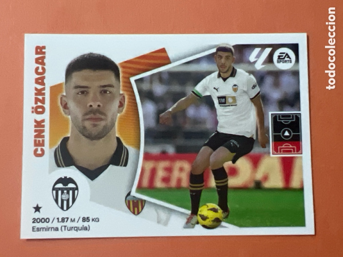 Cromos de f&uacute;tbol: C6572. 7A Cenk &Ouml;zkacar, Valencia CF, Panini Ediciones Liga Este 2024 2025 24 25, 7 A