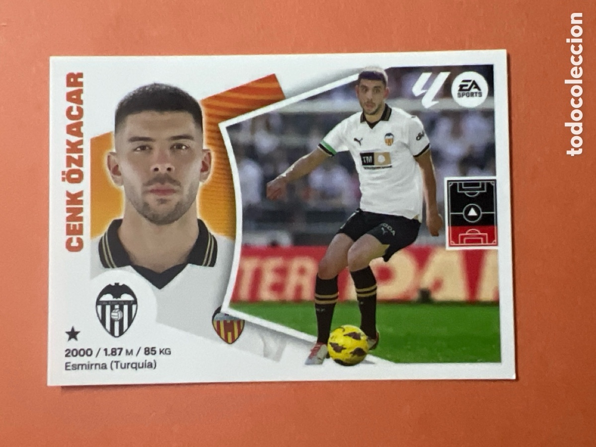Cromos de f&uacute;tbol: C6573. 7A Cenk &Ouml;zkacar, Valencia CF, Panini Ediciones Liga Este 2024 2025 24 25, 7 A