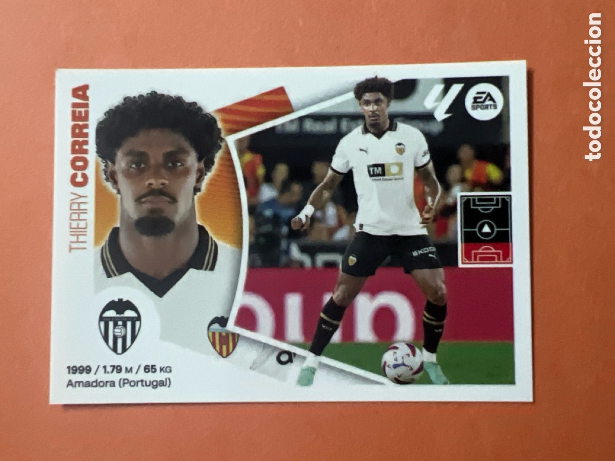Cromos de f&uacute;tbol: C6574. 6 Thierry Correia, Valencia CF, Panini Ediciones Liga Este 2024 2025 24 25