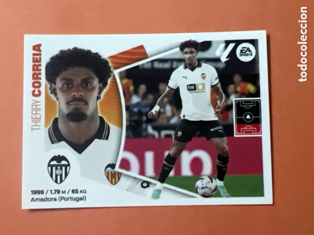 Cromos de f&uacute;tbol: C6575. 6 Thierry Correia, Valencia CF, Panini Ediciones Liga Este 2024 2025 24 25